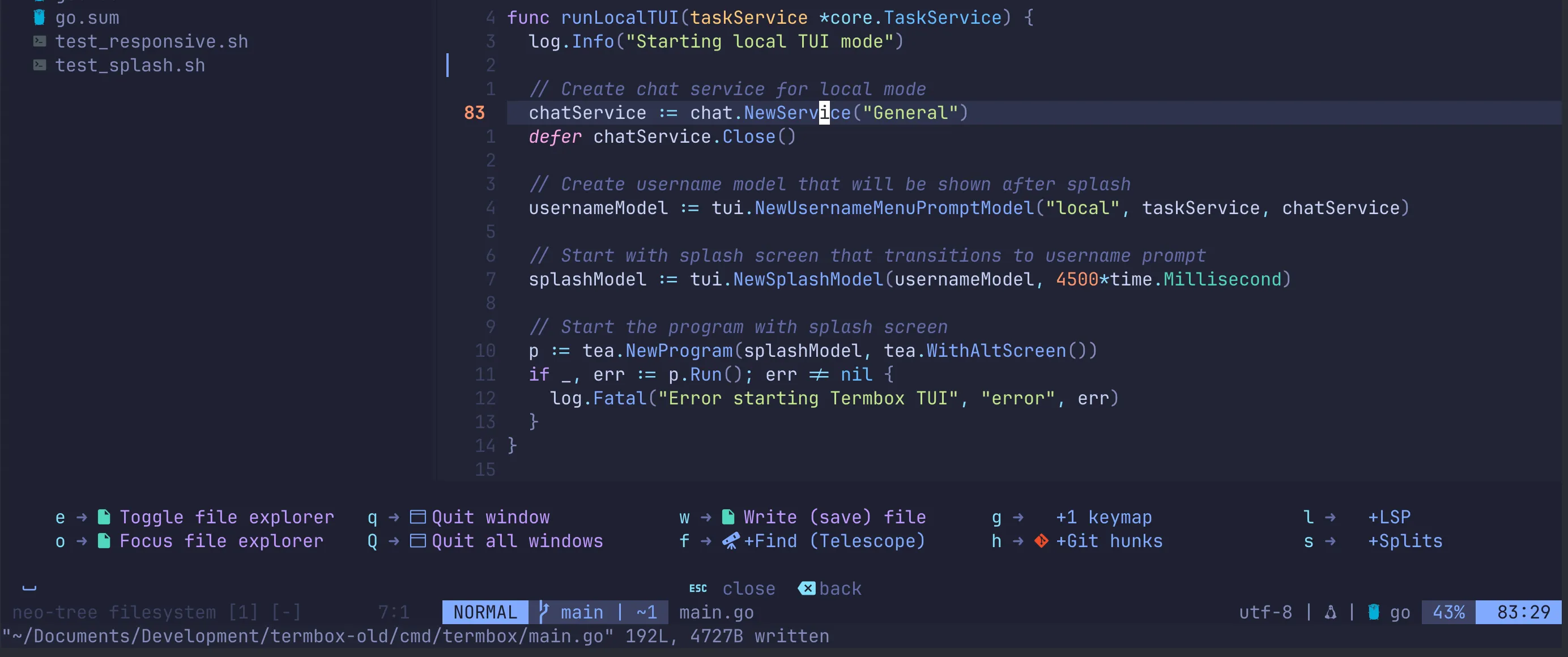 which-key popup and Telescope